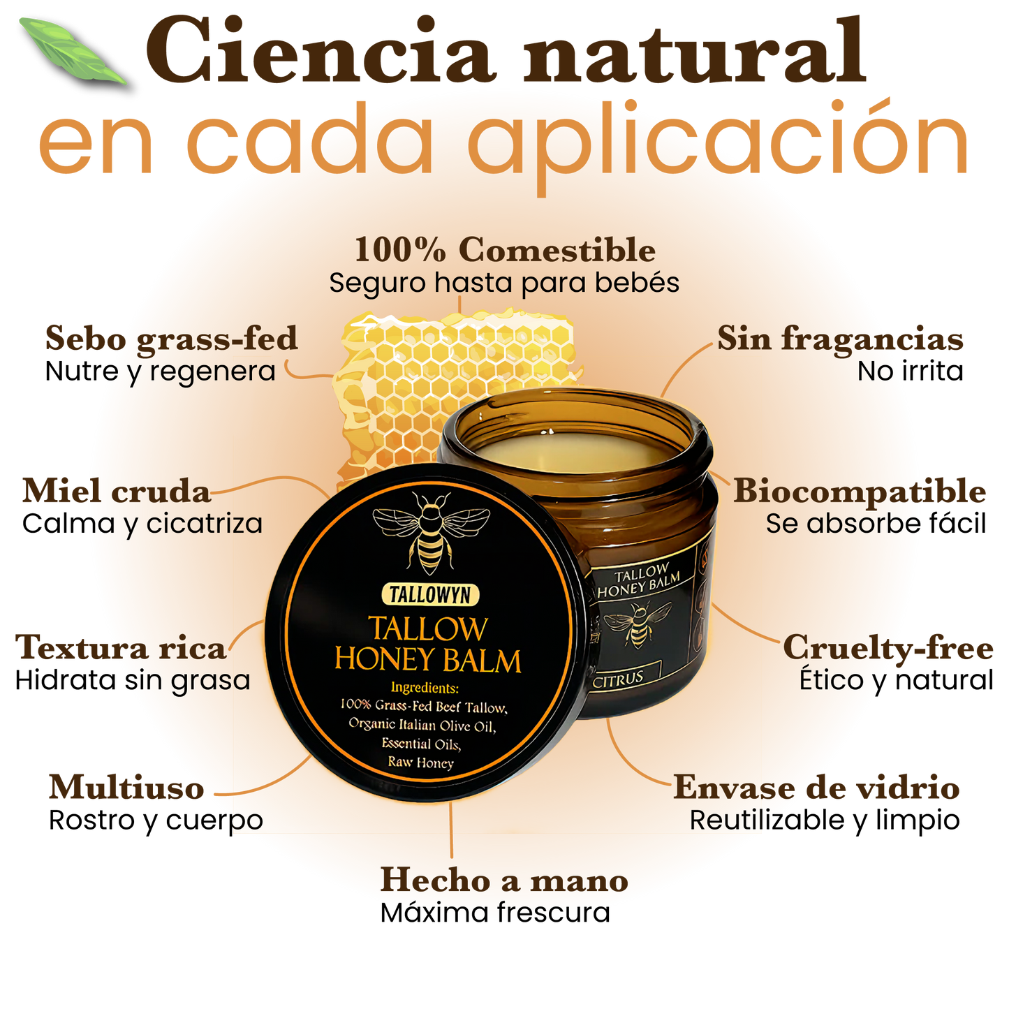 TALLOW HONEY BALM TERRA-LOTUS - BALSAMO DE SEBO DE RES Y MIEL