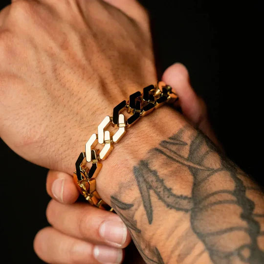 Pulsera Entrelazada Chapada en Oro Resistente al Agua