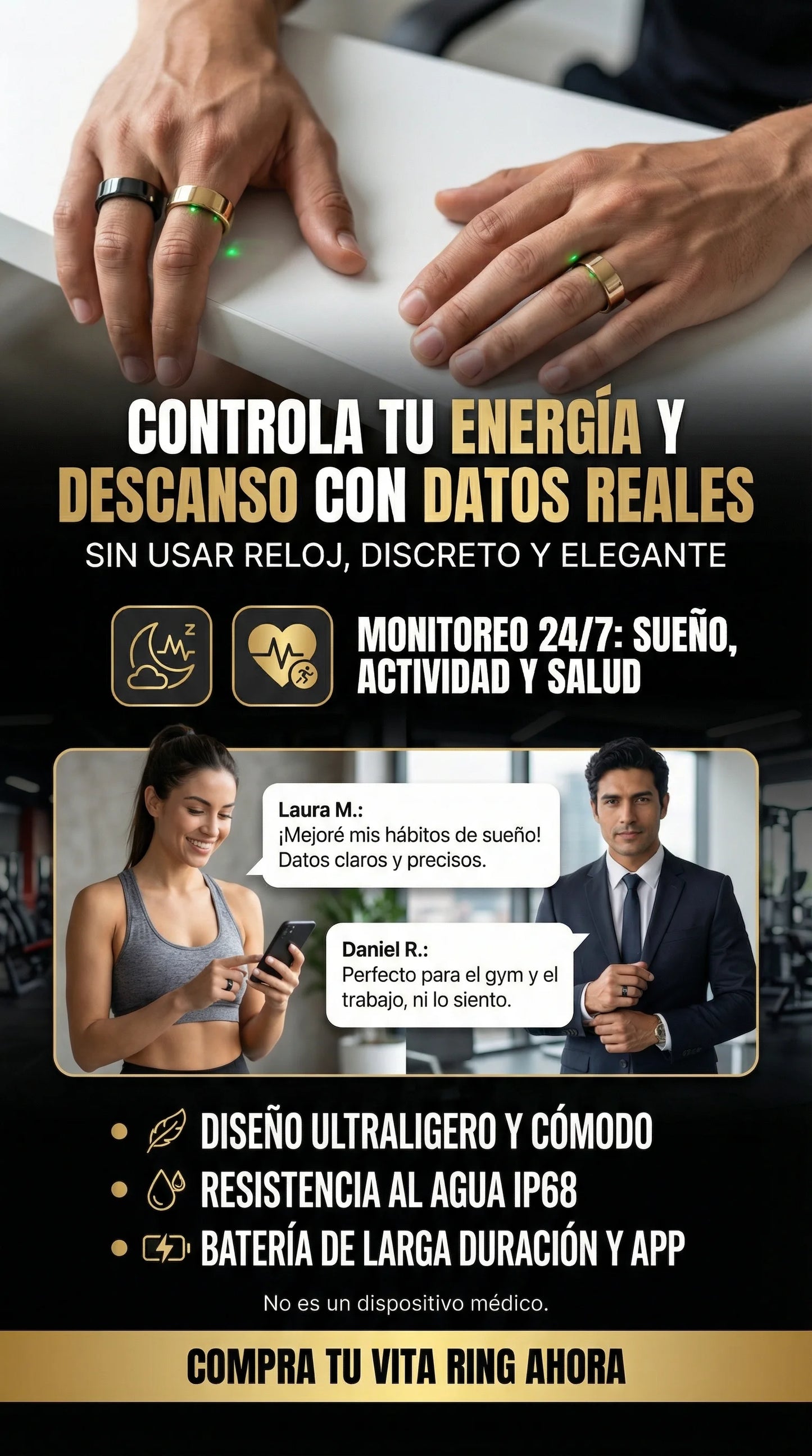 Smart Ring Anillo Inteligente para Monitorea tu Bienestar