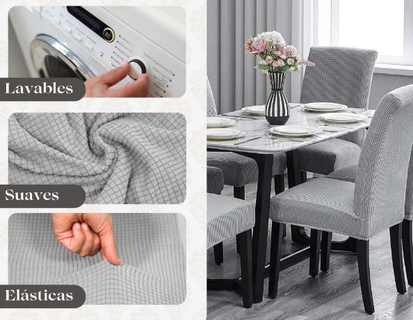 CHAIRCOVER™ FUNDA PROTECTOR CUBRE SILLAS X 6