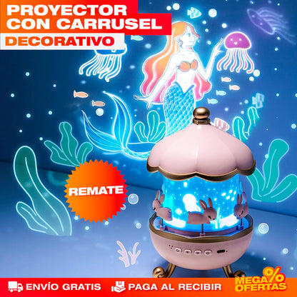 Proyector Carrusel Decorativo - 12 Películas Temáticas