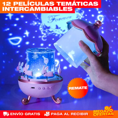 Proyector Carrusel Decorativo - 12 Películas Temáticas