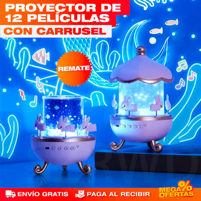 Proyector Carrusel Decorativo - 12 Películas Temáticas