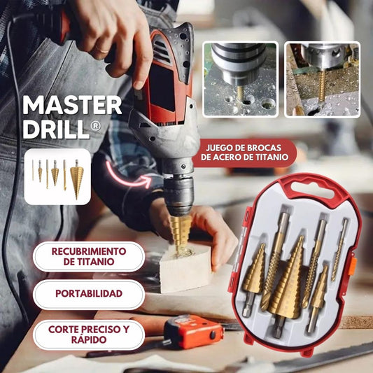 MasterDrill Set: Kit de 6 Brocas Escalonadas de Titanio
